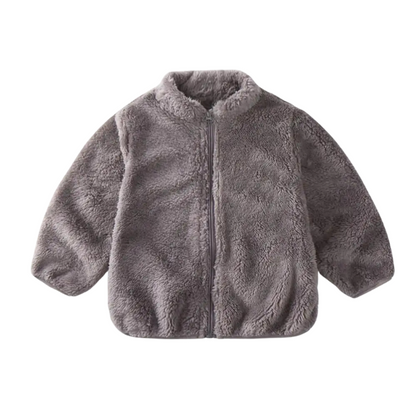 Plush Fleece Winter Jacket with Hood, offering superior warmth and protection for kids.