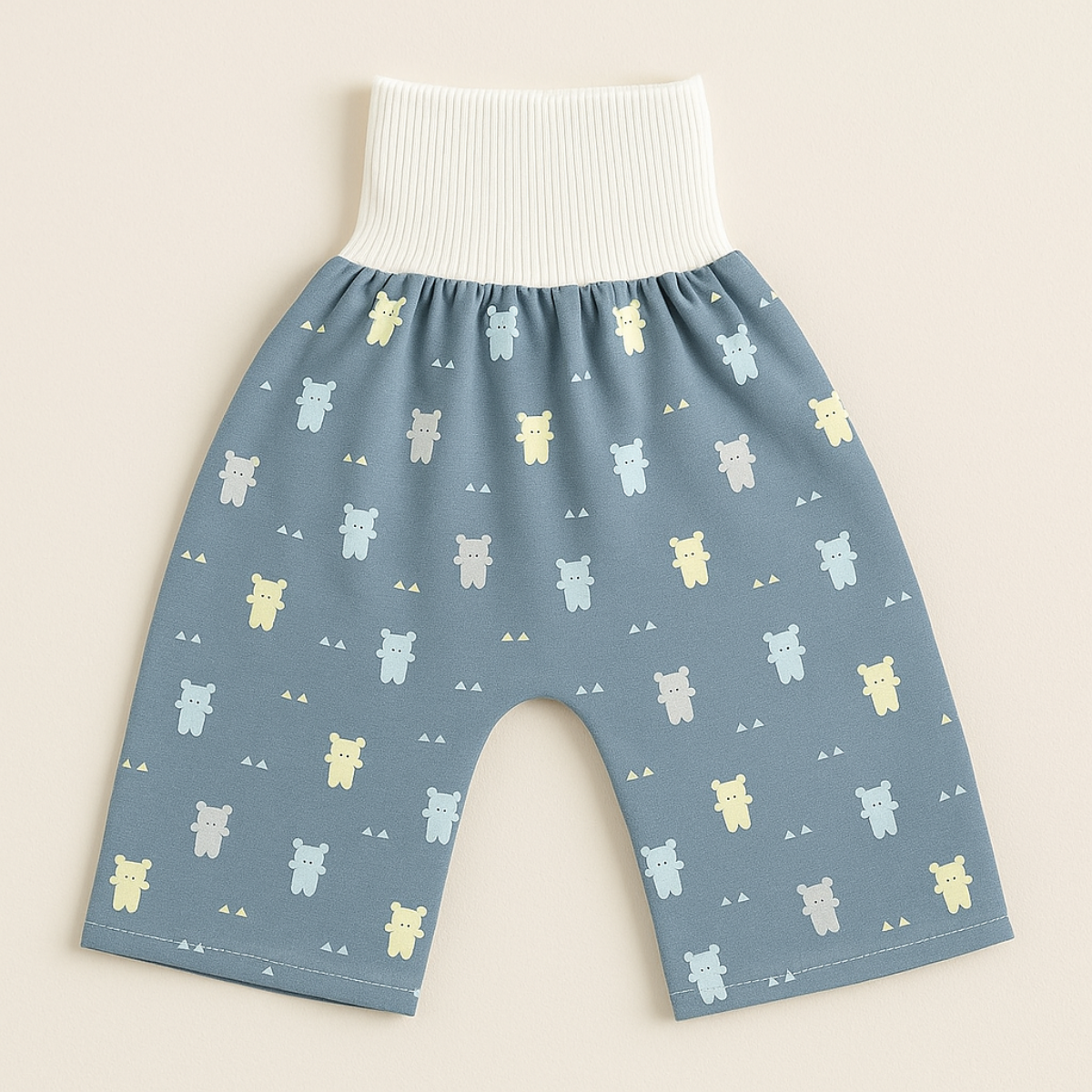 Baby's bottom in absorbent reusable potty training pants, side view