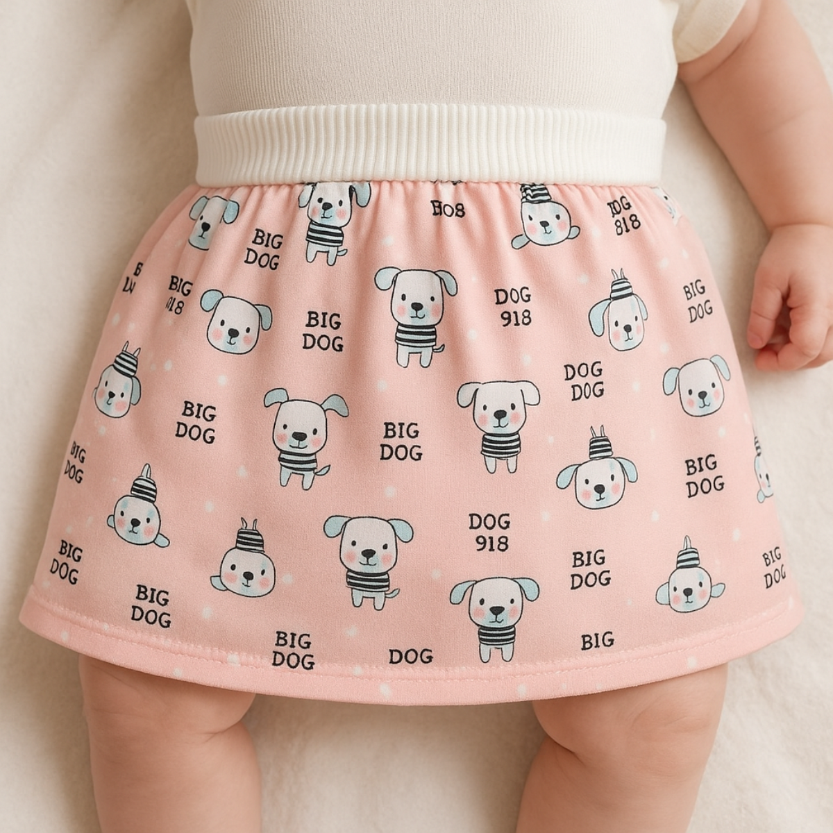 Stack of folded reusable cotton potty training pants and skirts