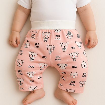 Infant wearing waterproof potty training skirt with elastic waistband