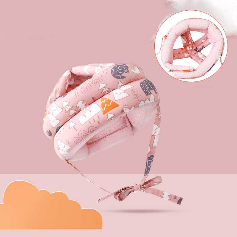 Toddler safety headguard hat, showing adjustable straps and soft padding for optimal head protection