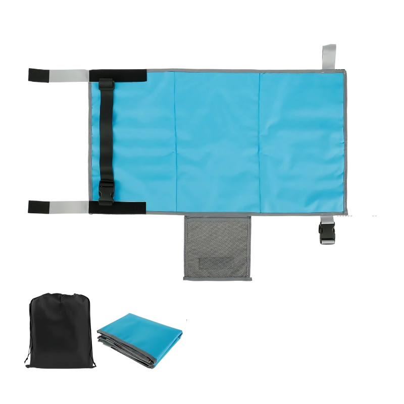 Kids travel accessory: white inflatable airplane bed with soft top, perfect for infant comfort on flights.