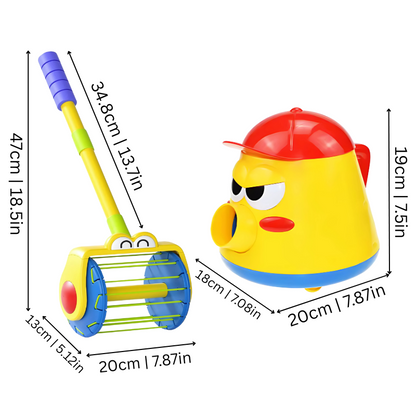 Kids' educational cleaning toy set, featuring a small spray bottle, brush, and bucket for toddlers to learn.