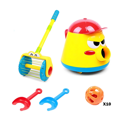 Vibrant interactive cleaning play set with miniature cleaning tools encourages imaginative and educational fun for toddlers.