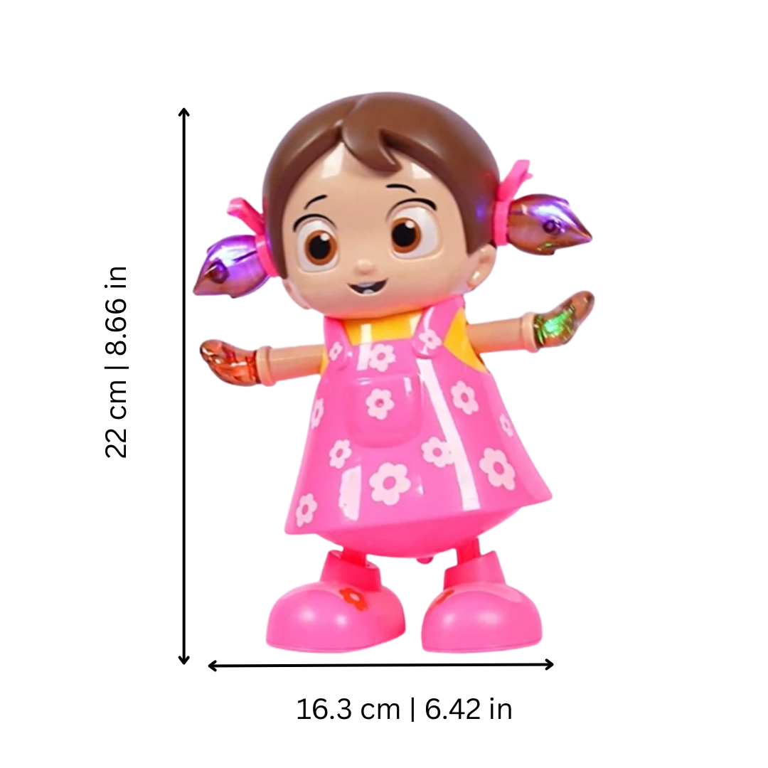 Light-up battery operated dancing doll, a fun musical toy for toddlers to interact with