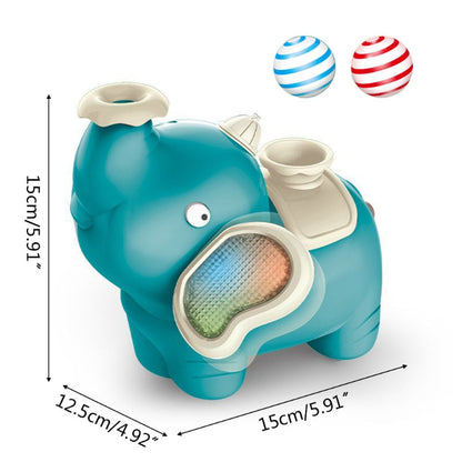 Interactive baby elephant toy with lights and music, ideal for toddler sensory play