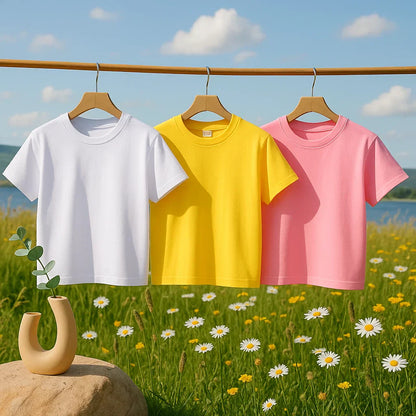 Toddler & kids basic short sleeve cotton t-shirt in white, perfect for everyday casual wear