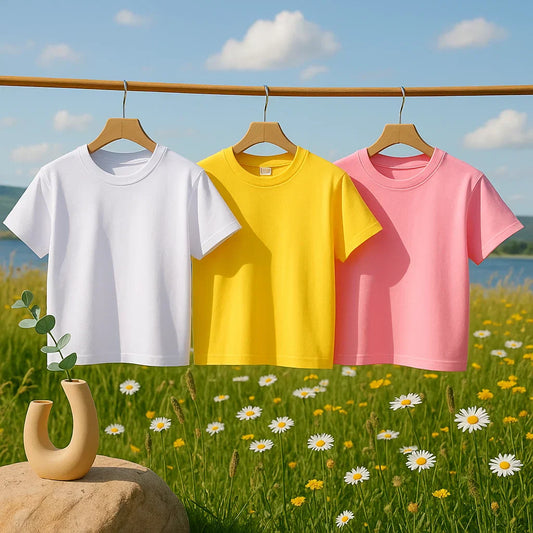 Toddler & kids basic short sleeve cotton t-shirt in white, perfect for everyday casual wear