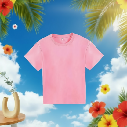 Toddler and kids' green cotton short sleeve t-shirt, suitable for summer play