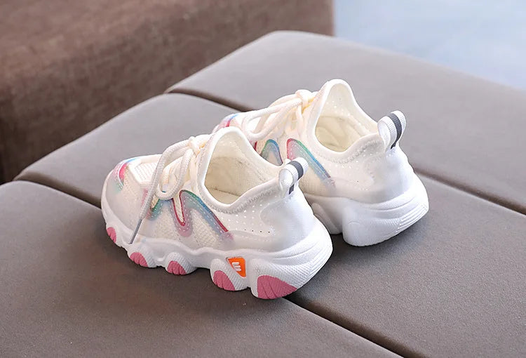 Colorful toddler kids breathable athletic sneakers for active play, combining style and functionality