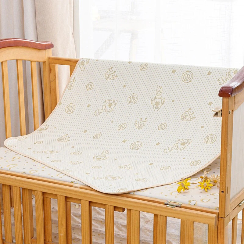 Kids' highly absorbent and waterproof bed pad, multi-layered for bedwetting, with anti-slip design.