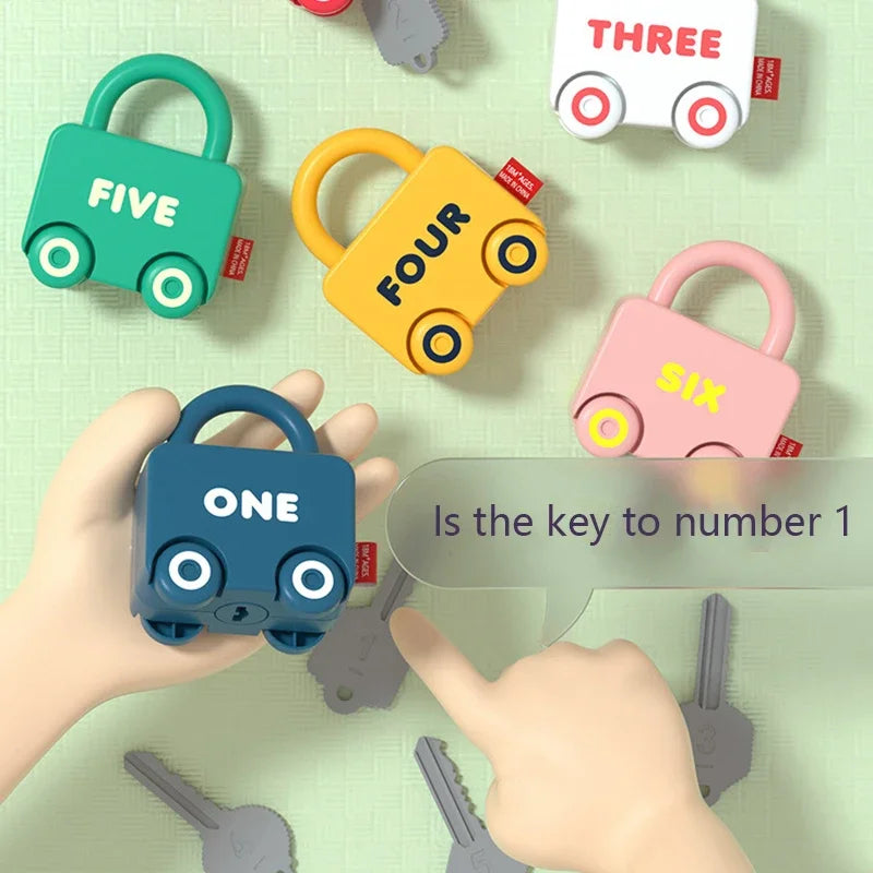 Montessori toddler lock and key car toy, teaches problem-solving and motor skills development
