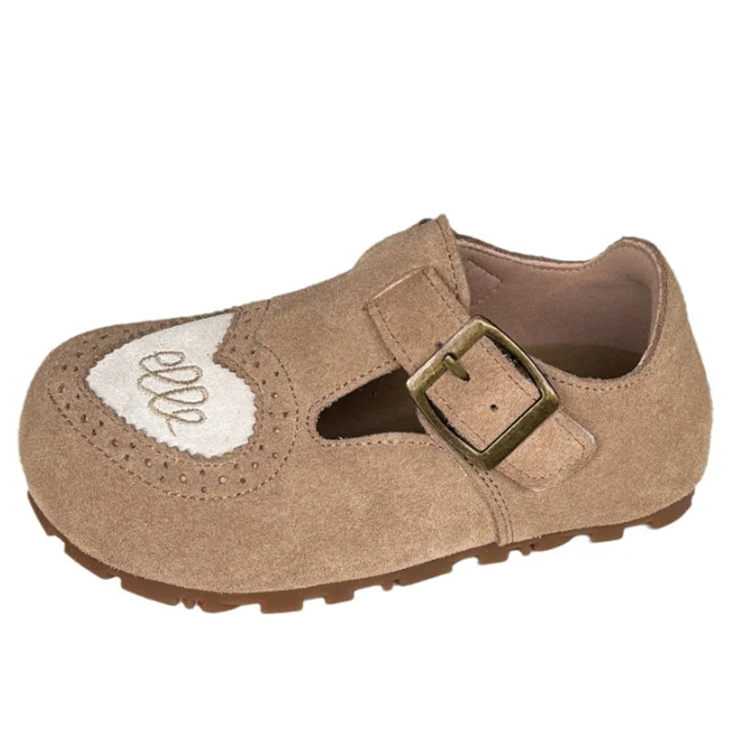 Barefoot leather shoes for kids, black, featuring soft soles and easy velcro fastening.