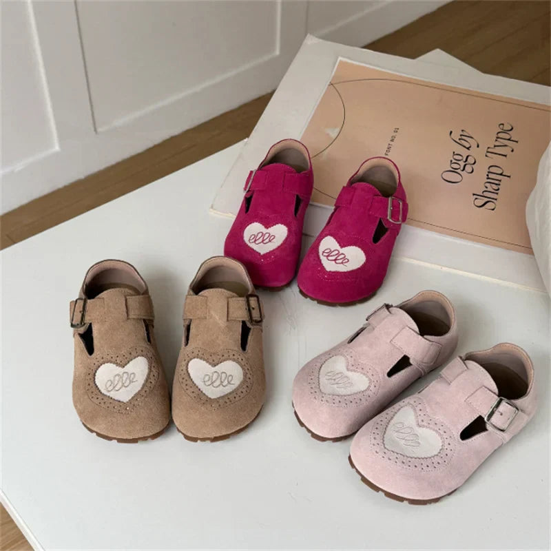 Blue leather soft sole barefoot shoes for children, adjustable velcro for a secure fit.