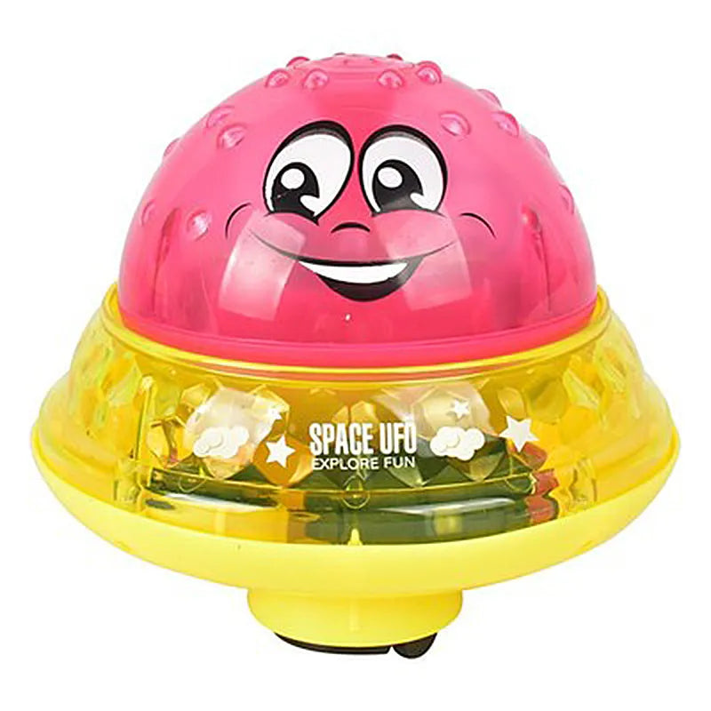 Vibrant LED light-up water spray bath toy designed for young children's enjoyment in the bathtub.