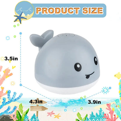 Newborn and toddler bath toy: light-up whale with automatic sprinkler, perfect for sensory fun
