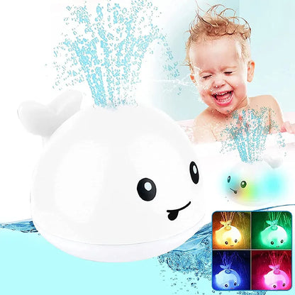 Sensory bath toy: light-up whale with automatic sprinkler, perfect for toddler water play