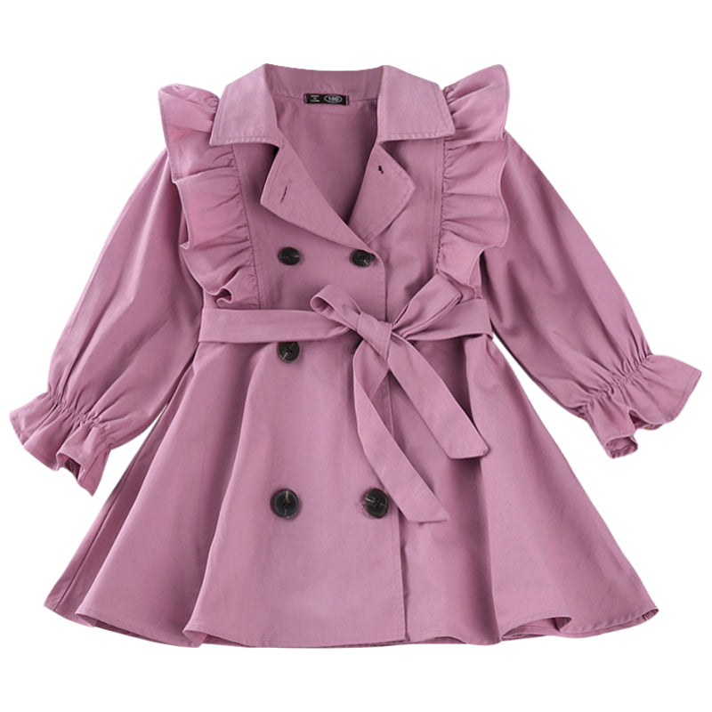 Unisex children's fashion trench coat, perfect for fall, featuring a stylish belt