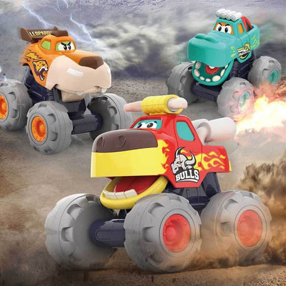 Colorful shark monster truck toy, pull-back car for kids, enhancing motor skills