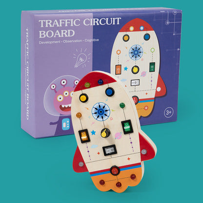Montessori LED light activity board designed to enhance cognitive and motor skills in toddlers