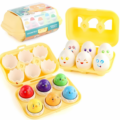 Toddler Montessori Easter egg matching game for color recognition and fine motor skills