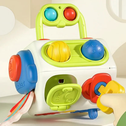 Educational montessori fidget cube for toddlers with sensory activities, perfect baby gift