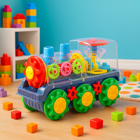 Toddler Musical Light-Up Gear Train Toy, crawling aid, enhances motor skills, educational baby gift