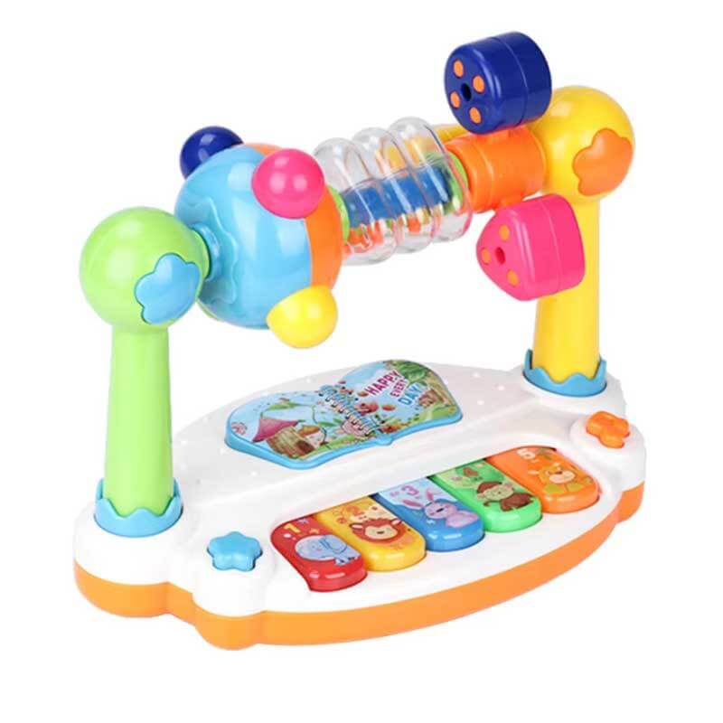 Toddler musical piano keyboard with colorful light-up keys and sounds, an educational toy for infants.