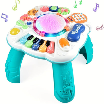 Toddler Musical Play Table with colorful instruments for sensory play & fine motor skills, ages 1-3