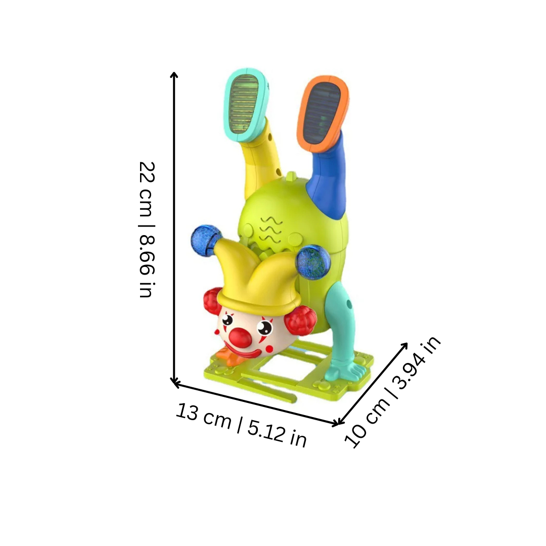 Brightly colored Toddler Musical Tumbling Clown Toy, an educational gift for young children