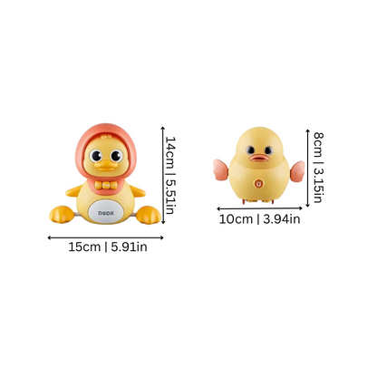 Magnetic duck family walking toy set with sound and lights, ideal baby gift for toddlers