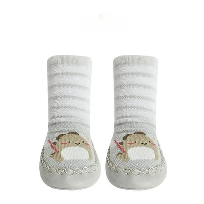 Pack of non-slip animal print socks for toddlers, great soft footwear for active kids
