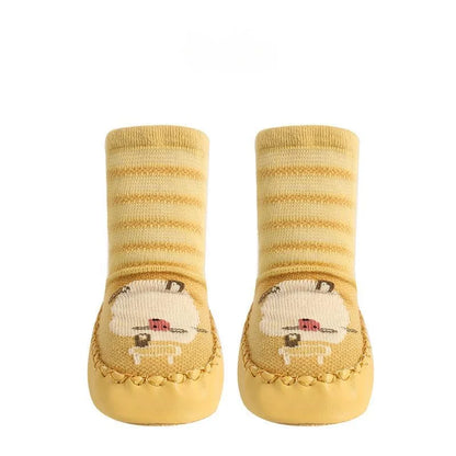 Colorful non-slip animal socks for toddlers, soft and comfortable baby footwear