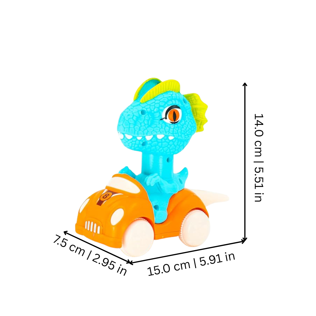 Kids' ZoomDino dinosaur-themed push toy for ages 2-5, featuring lights, sounds, and bright colors.