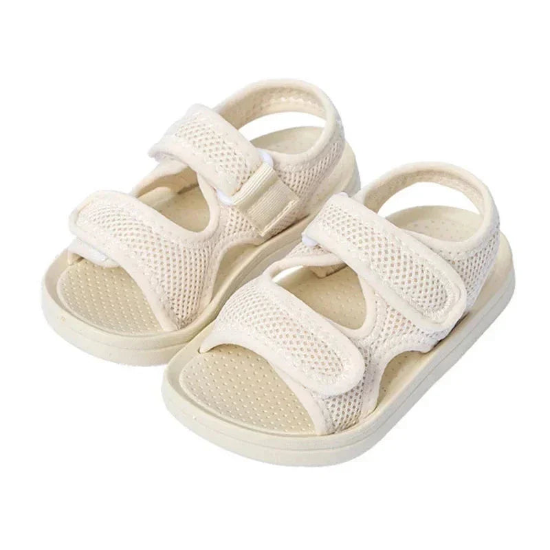Toddler outdoor sandals with soft soles, arch support, and hook-and-loop closure for summer play