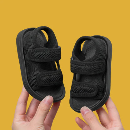 Flexible kids' outdoor sandals with soft soles and arch support, ideal for active boys and girls