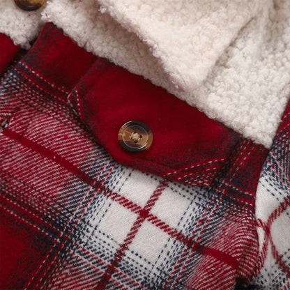 Children's plaid insulated jacket, ideal for keeping toddlers warm during cooler weather