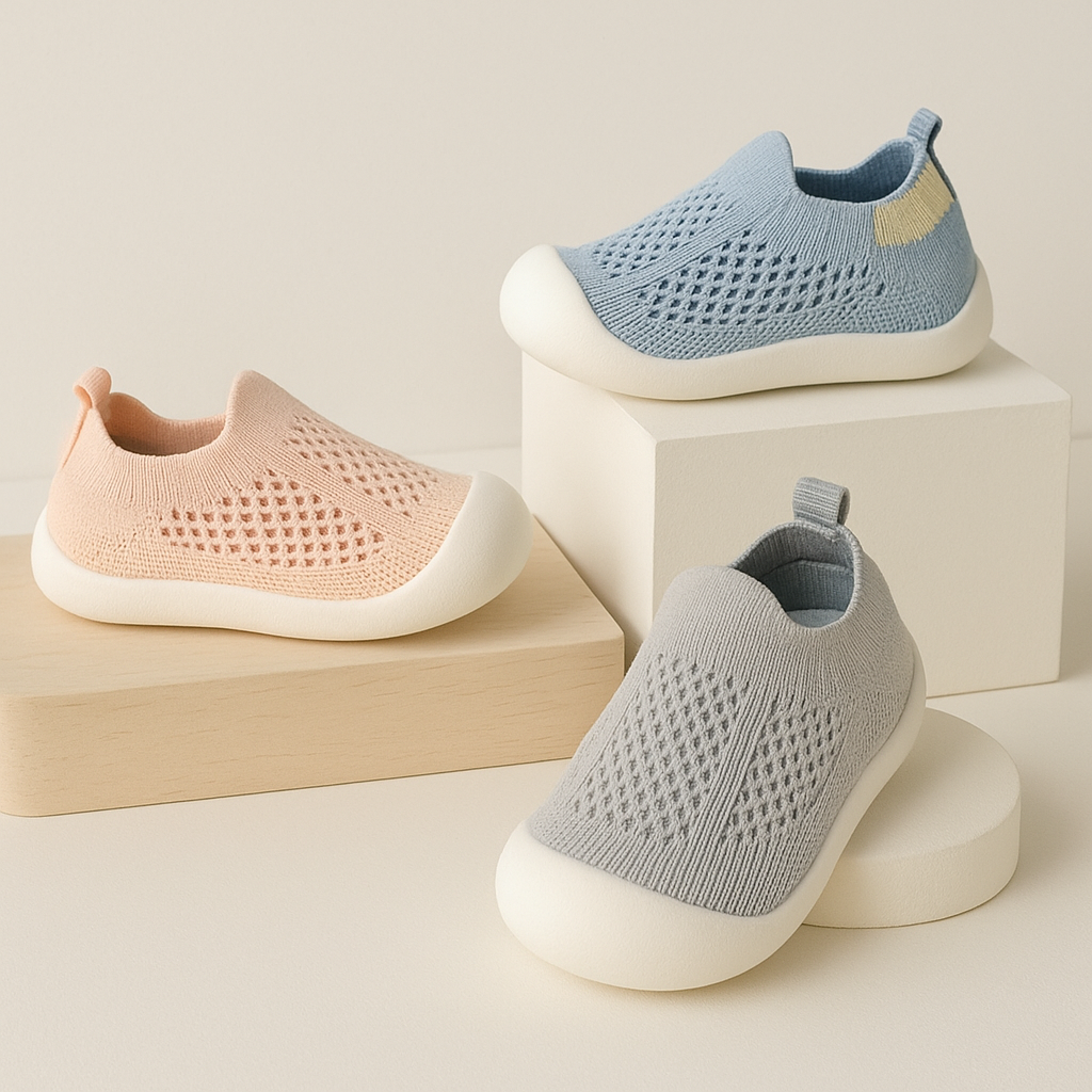 Elastic opening kids' non-slip sneaker, easy to put on and take off