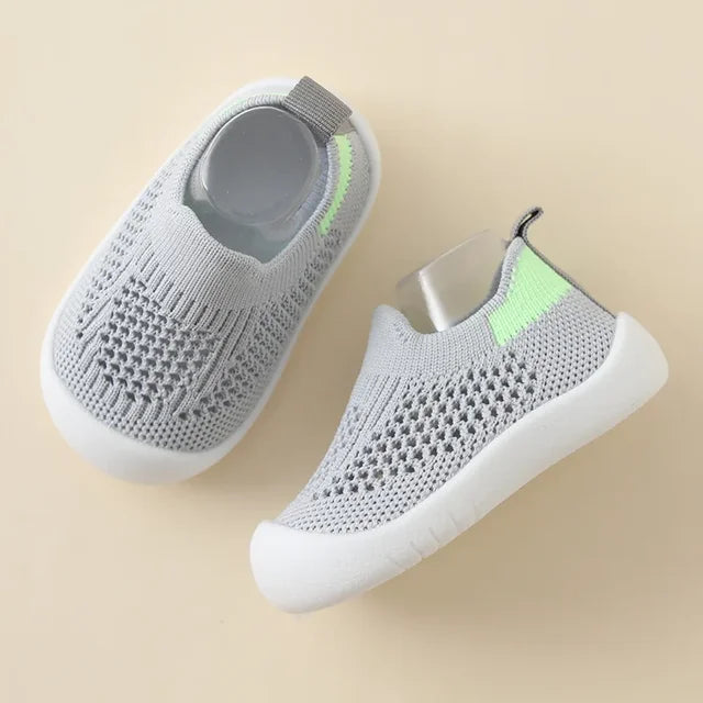 Group of colorful soft sole non-slip sneakers for children and infants