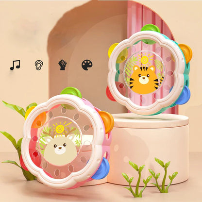 Toddler Montessori musical hand drum, engaging infant activity toy for sensory and cognitive development