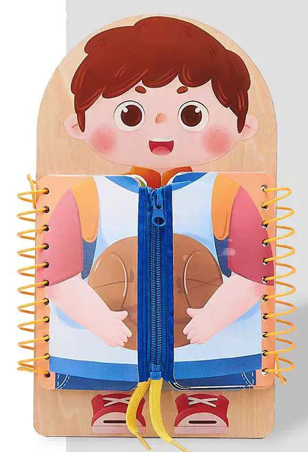 Kid's development activity board promoting fine motor skills and sensory exploration for toddlers