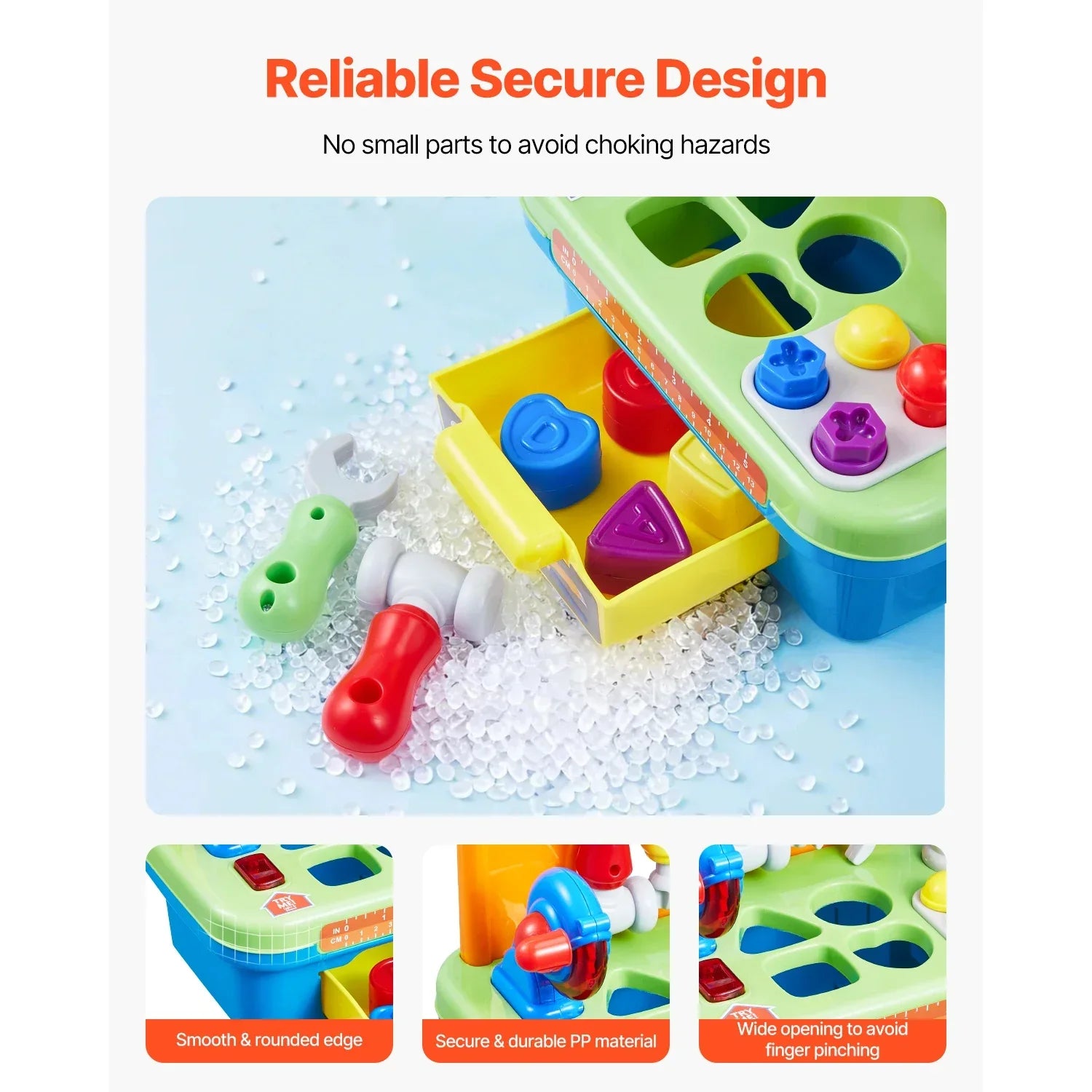 Activity toy: a child's interactive musical workbench designed for early learning & play