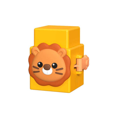 Sensory animal stacking toy with unique textures, designed for engaging toddler play.