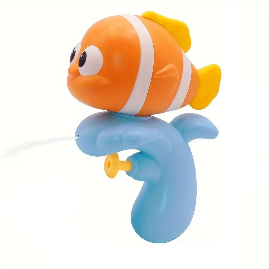 Brightly colored bath toy set for kids, an ideal baby shower gift for fun in the tub.