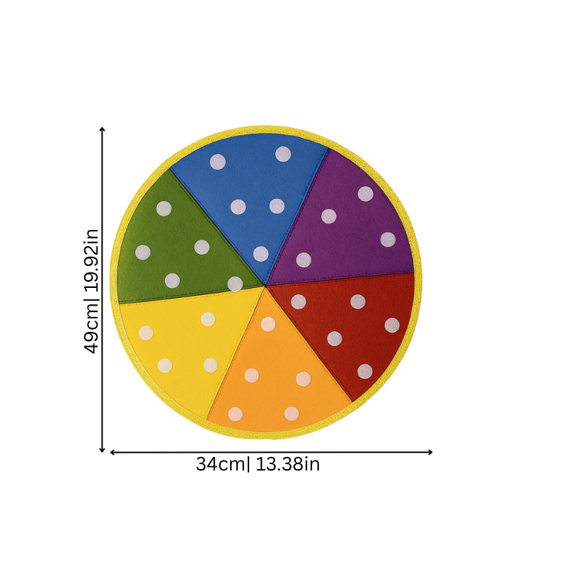 Preschool learning toy featuring colorful felt shapes on a board for child development and recognition
