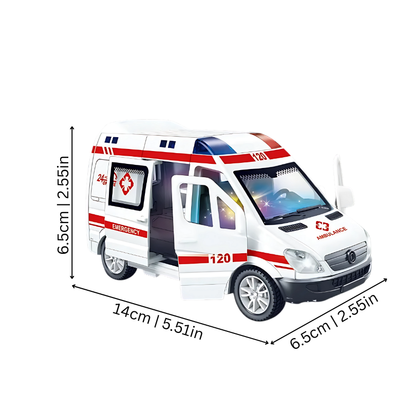 Kids' imaginative rescue vehicle toy, red, with lights, sounds, perfect for action play