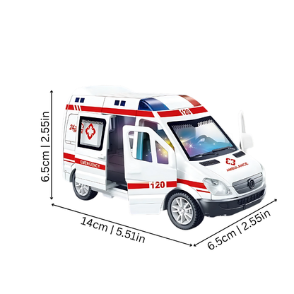 Kids' imaginative rescue vehicle toy, red, with lights, sounds, perfect for action play