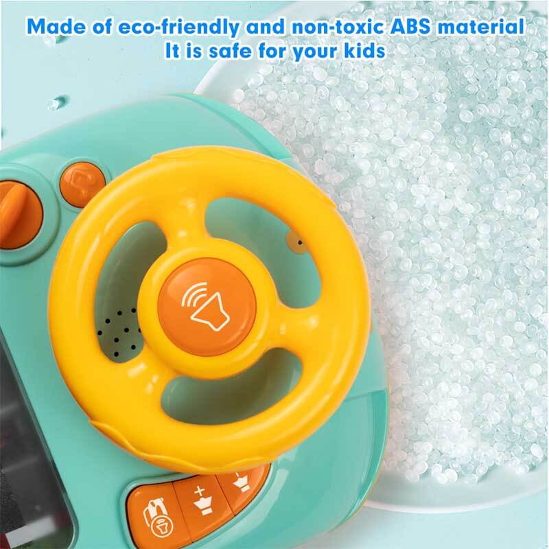 Multifunctional kids' driving simulator toy with buttons and levers, ideal toddler educational gift