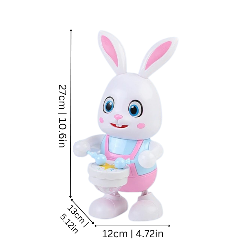 Soft plush musical bunny toy for toddlers, colorful buttons, sings nursery rhymes