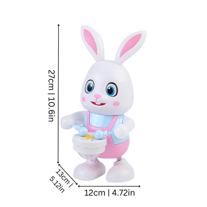 Soft plush musical bunny toy for toddlers, colorful buttons, sings nursery rhymes
